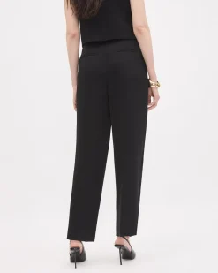 Barrel-Leg High-Rise Satin Pant