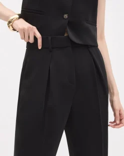 Barrel-Leg High-Rise Satin Pant