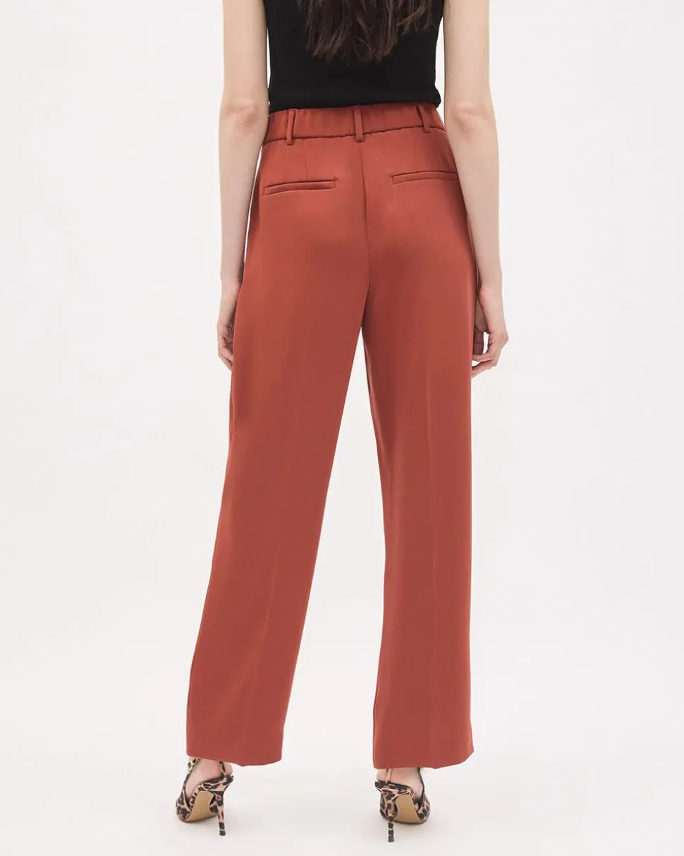 Barrel-Leg High-Rise Satin Pant