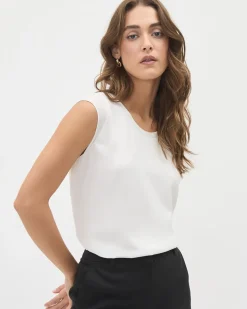 Basic Silky Crepe Cap Sleeve Blouse