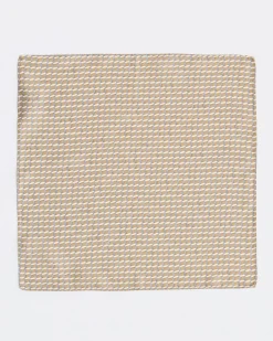 Beige and Grey Handkerchief with Geometric Pattern