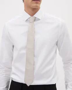 Beige Regular Tie with Dots