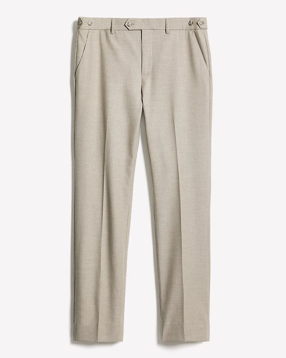 Beige Slim-Fit Wool-Blend Essential Pant