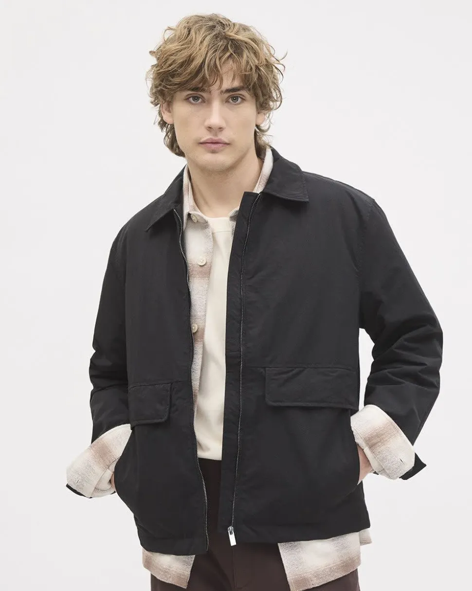 Black Nylon Bomber Jacket