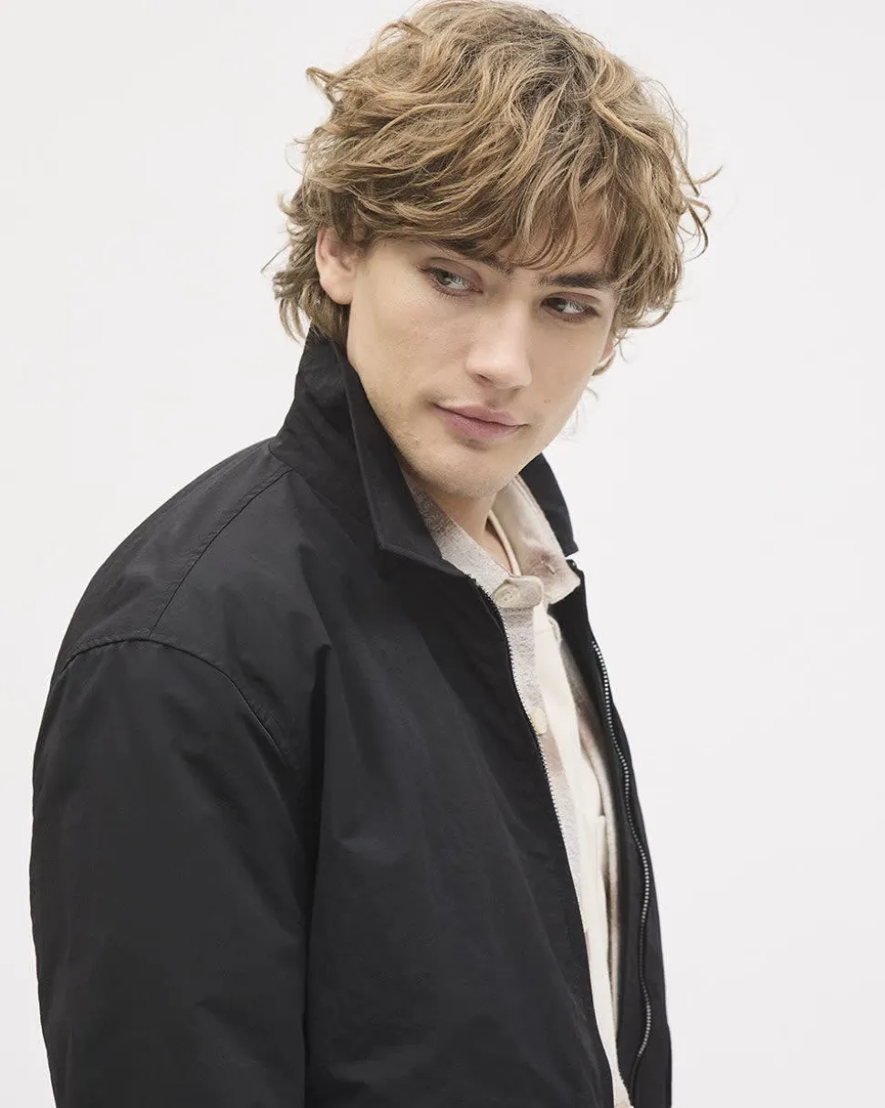 Black Nylon Bomber Jacket