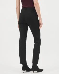 Black Slim-Leg Mid-Rise Pant