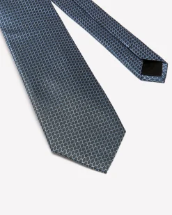 Blue Regular Tie with Geometric Pattern