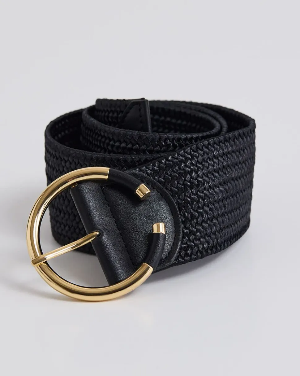 Braided Elastic Belt with Round Buckle