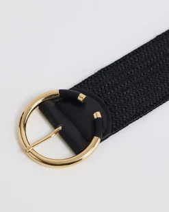 Braided Elastic Belt with Round Buckle