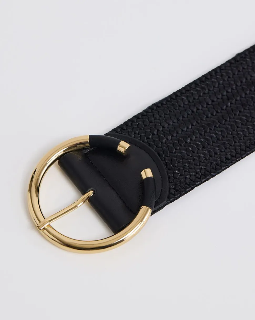 Braided Elastic Belt with Round Buckle