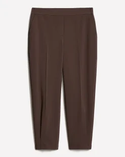 Brown Mid-Rise Tapered-Leg Flowy Jogger Pant