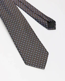 Brown Regular Tie with Dotted Pattern