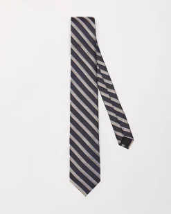Brown Regular Tie with Stripes
