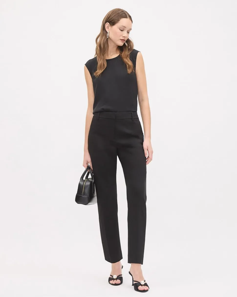 Cap-Sleeve Crew-Neck Blouse