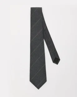 Charcoal Wide Tie with Stripes