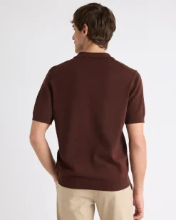 Cotton Short-Sleeve Polo with Johnny Collar