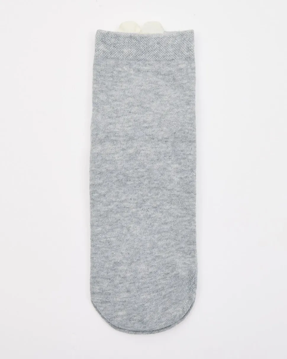 Cotton Socks with Heart at Hem