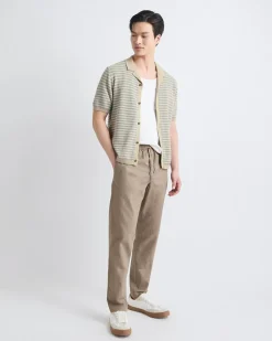 Cotton-Linen Buttoned-Down Sweater Shirt