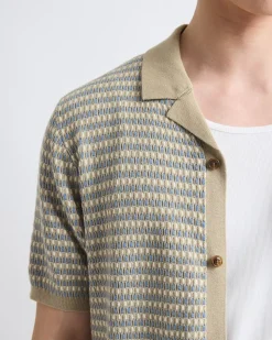 Cotton-Linen Buttoned-Down Sweater Shirt