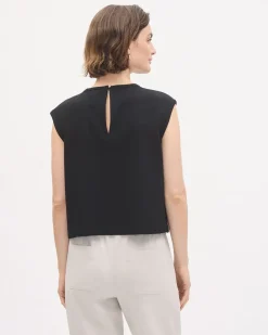 Crew-Neck Crepe Cami