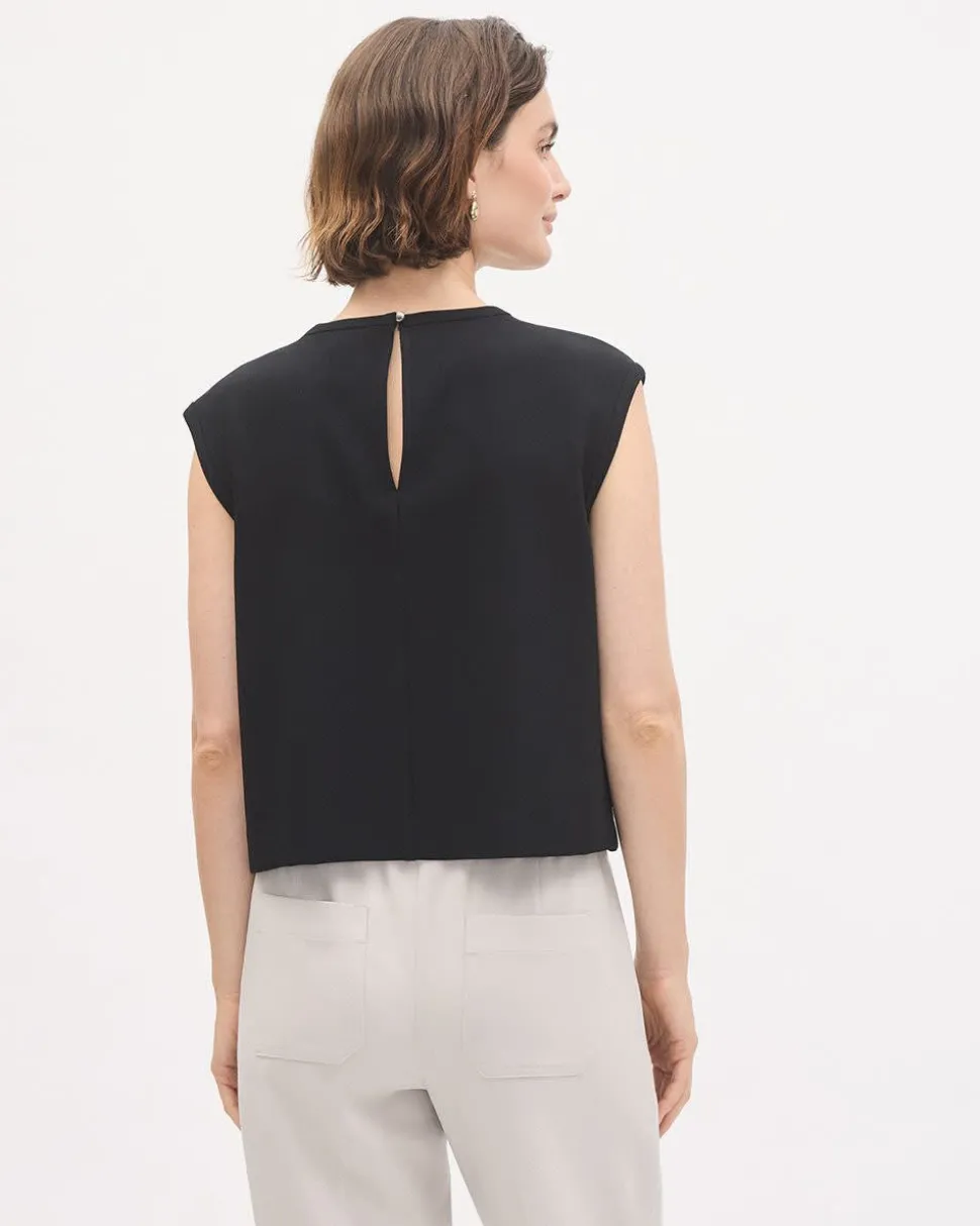 Crew-Neck Crepe Cami