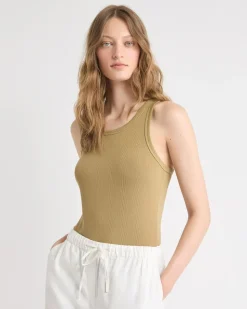 Crew-Neck Racerback Fitted Tank