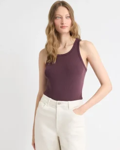 Crew-Neck Racerback Fitted Tank