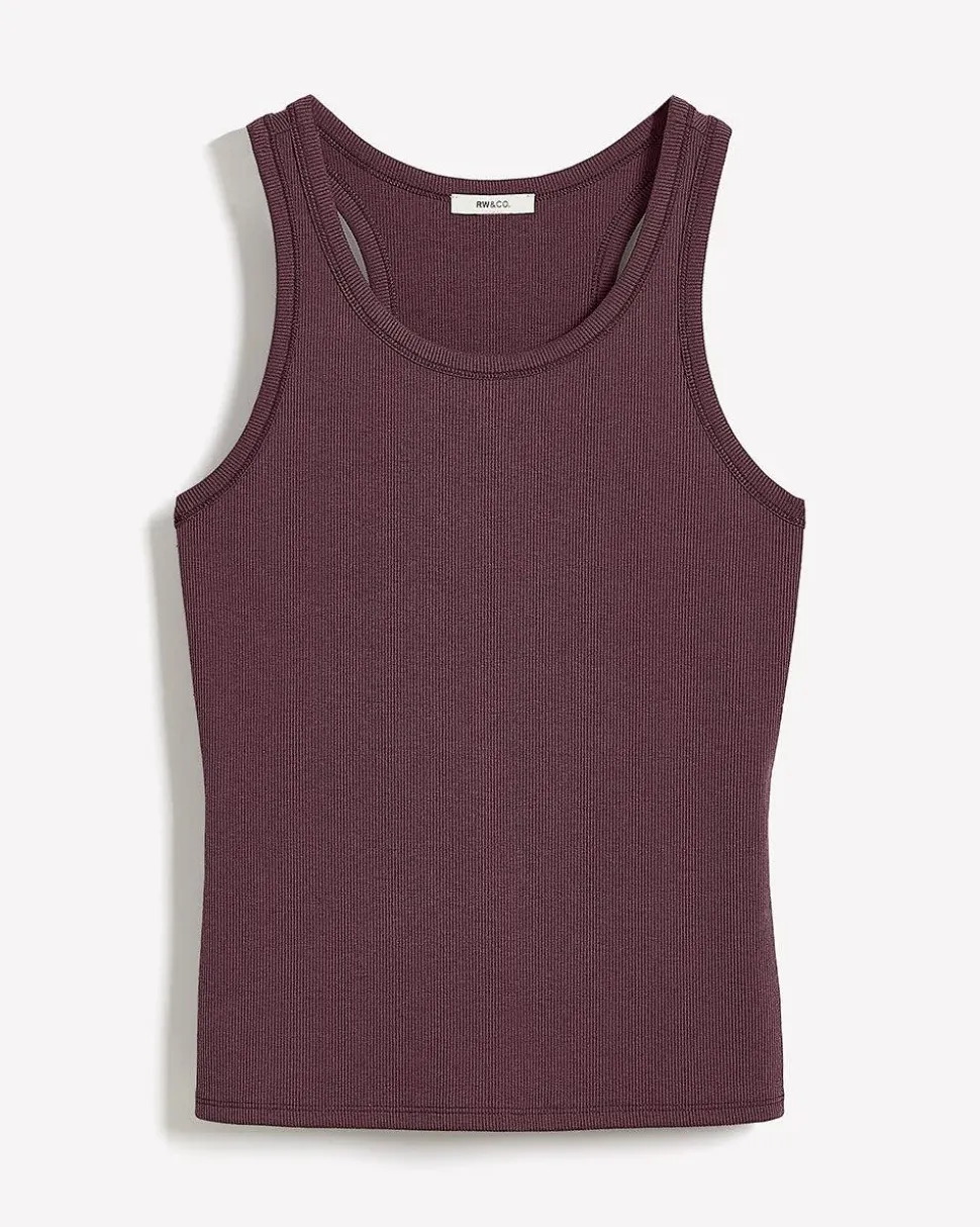 Crew-Neck Racerback Fitted Tank