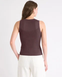 Crew-Neck Ribbed Cami