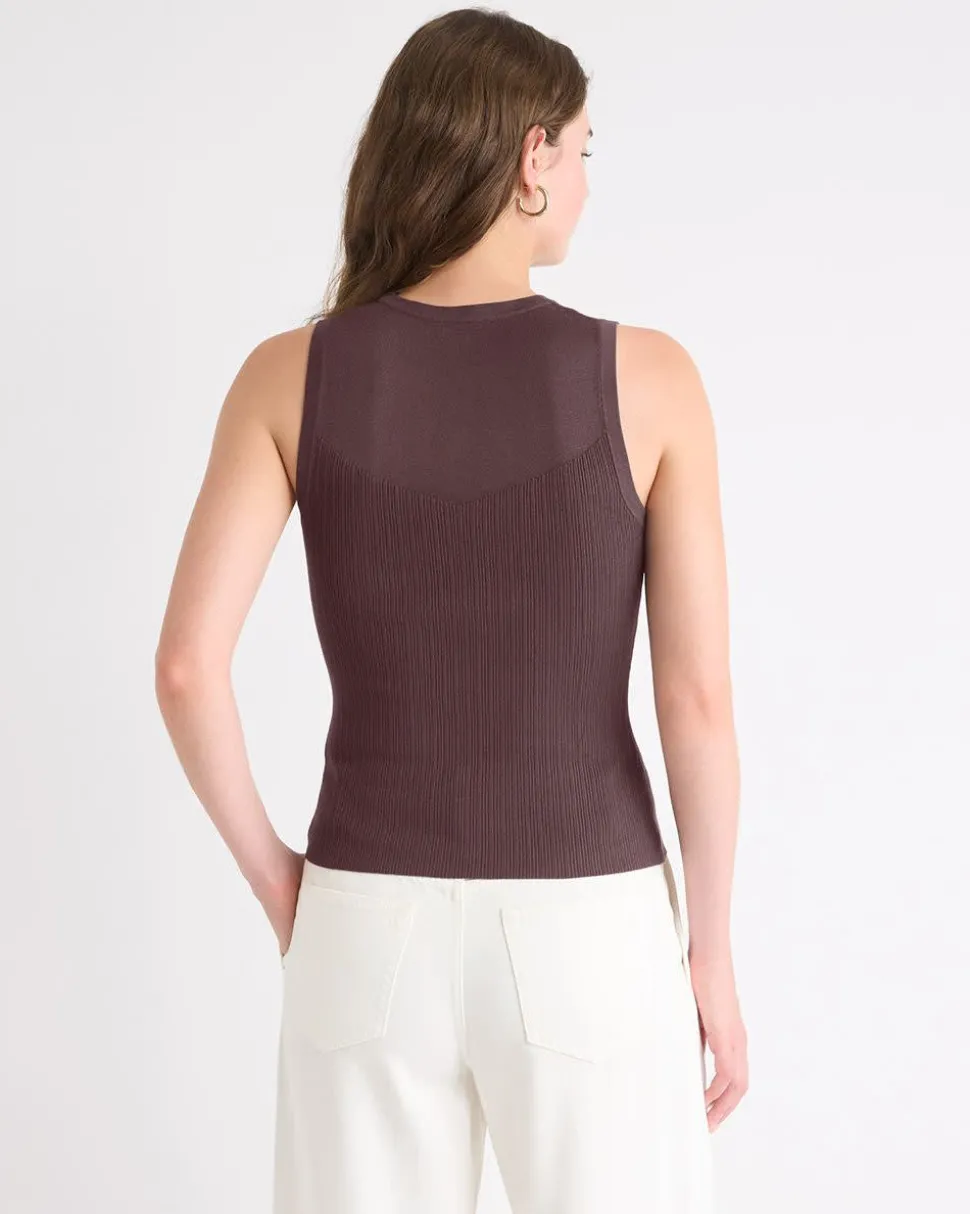 Crew-Neck Ribbed Cami
