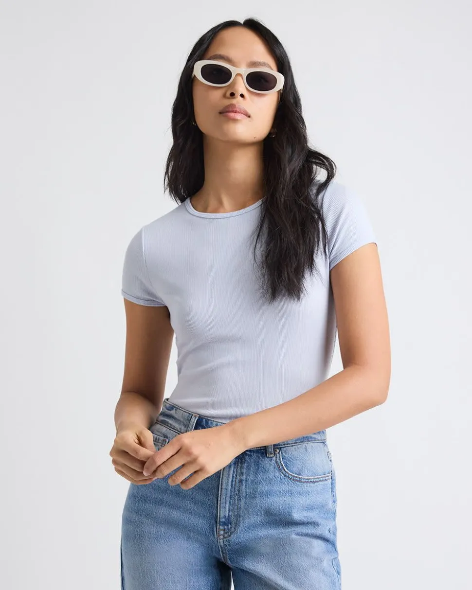 Crew-Neck Ribbed T-Shirt
