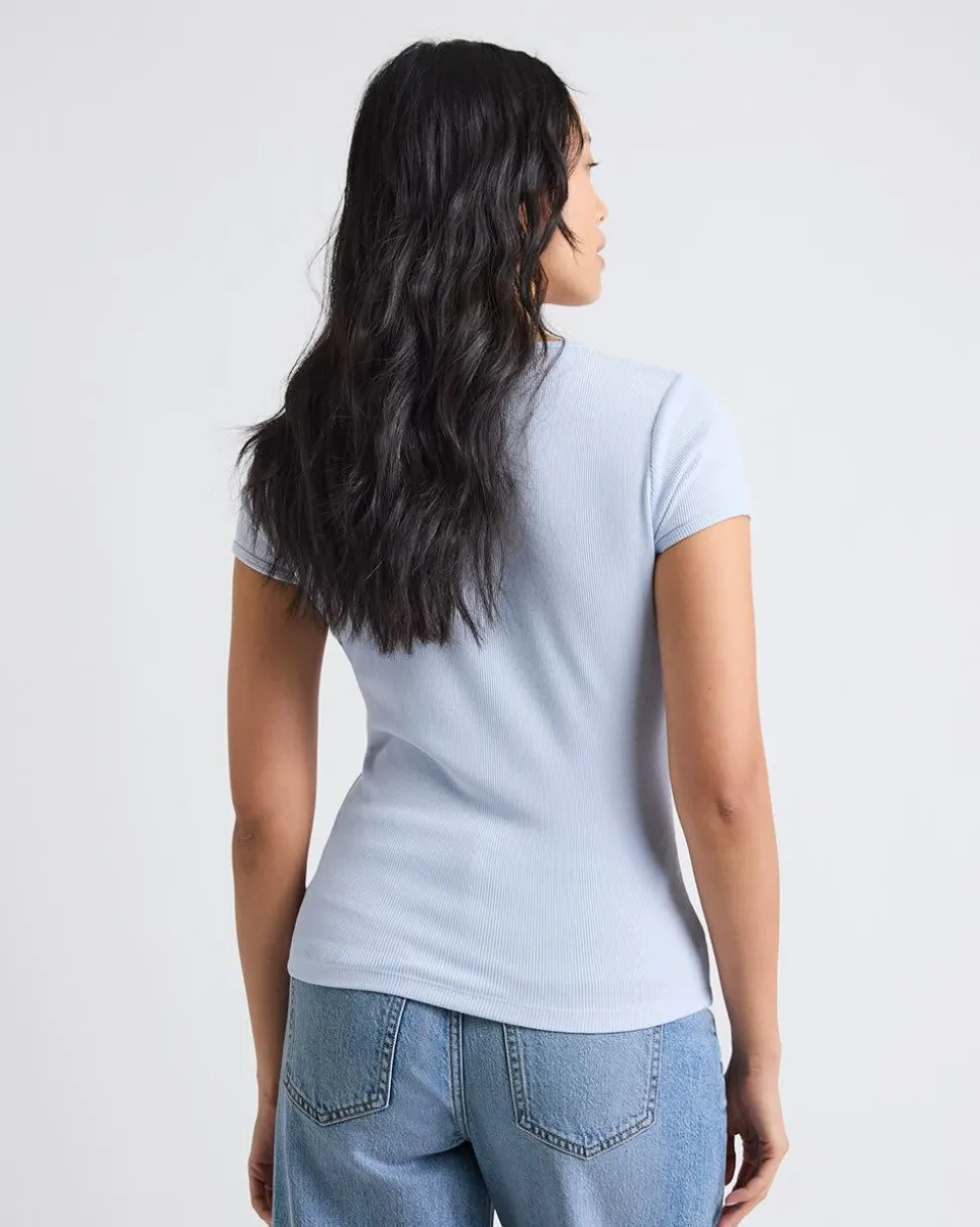Crew-Neck Ribbed T-Shirt