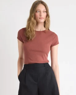 Crew-Neck Ribbed T-Shirt