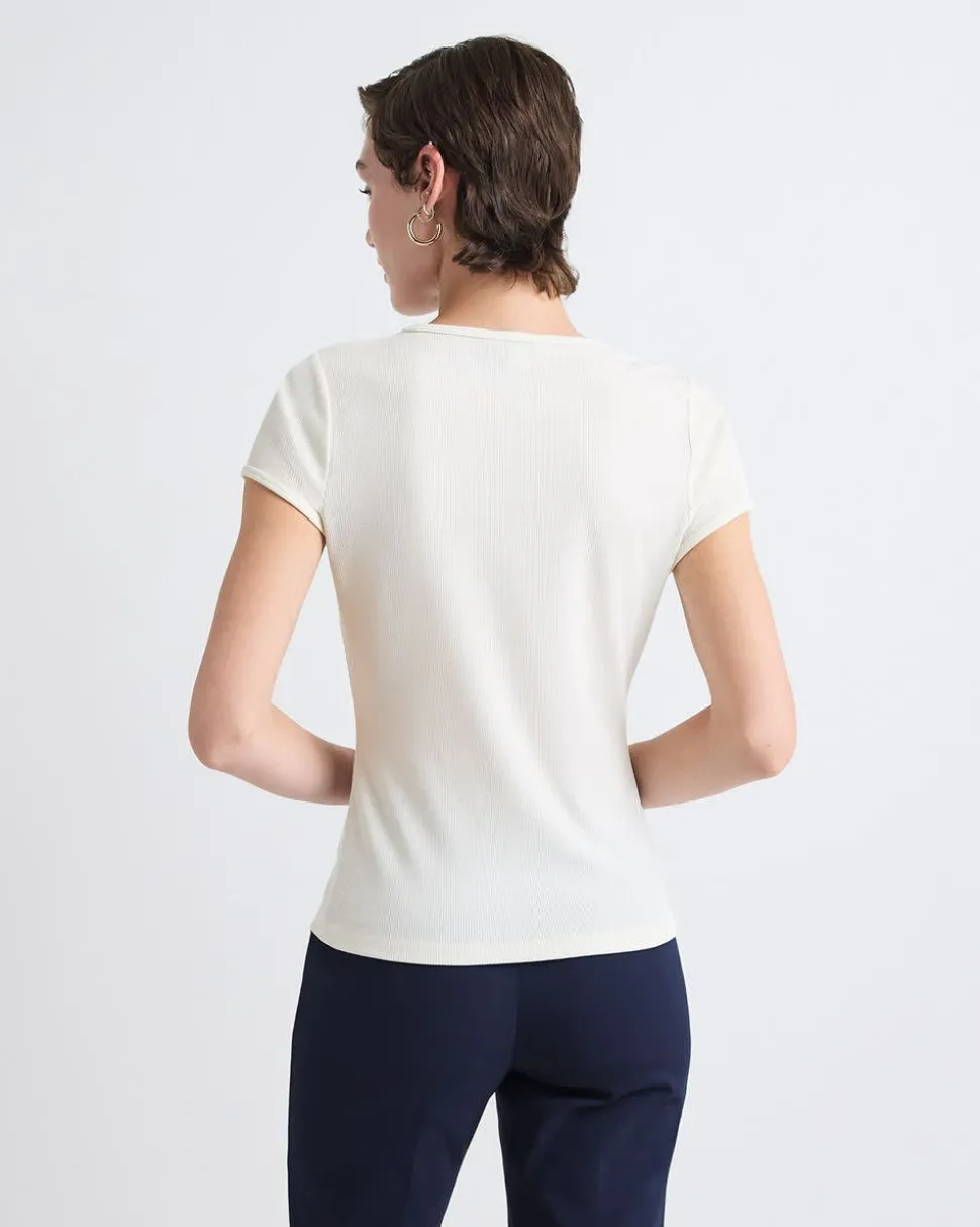 Crew-Neck Ribbed T-Shirt