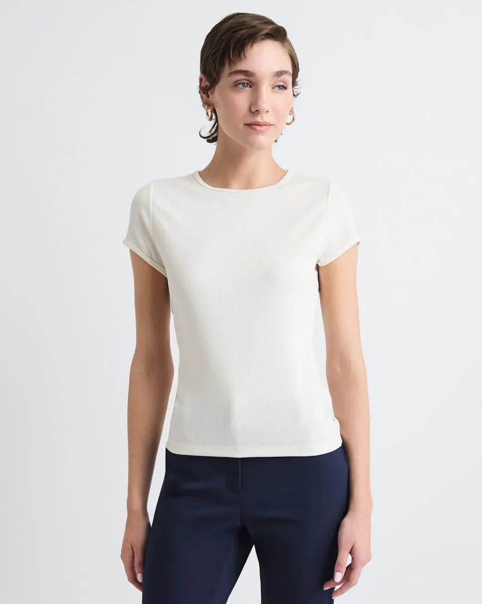 Crew-Neck Ribbed T-Shirt