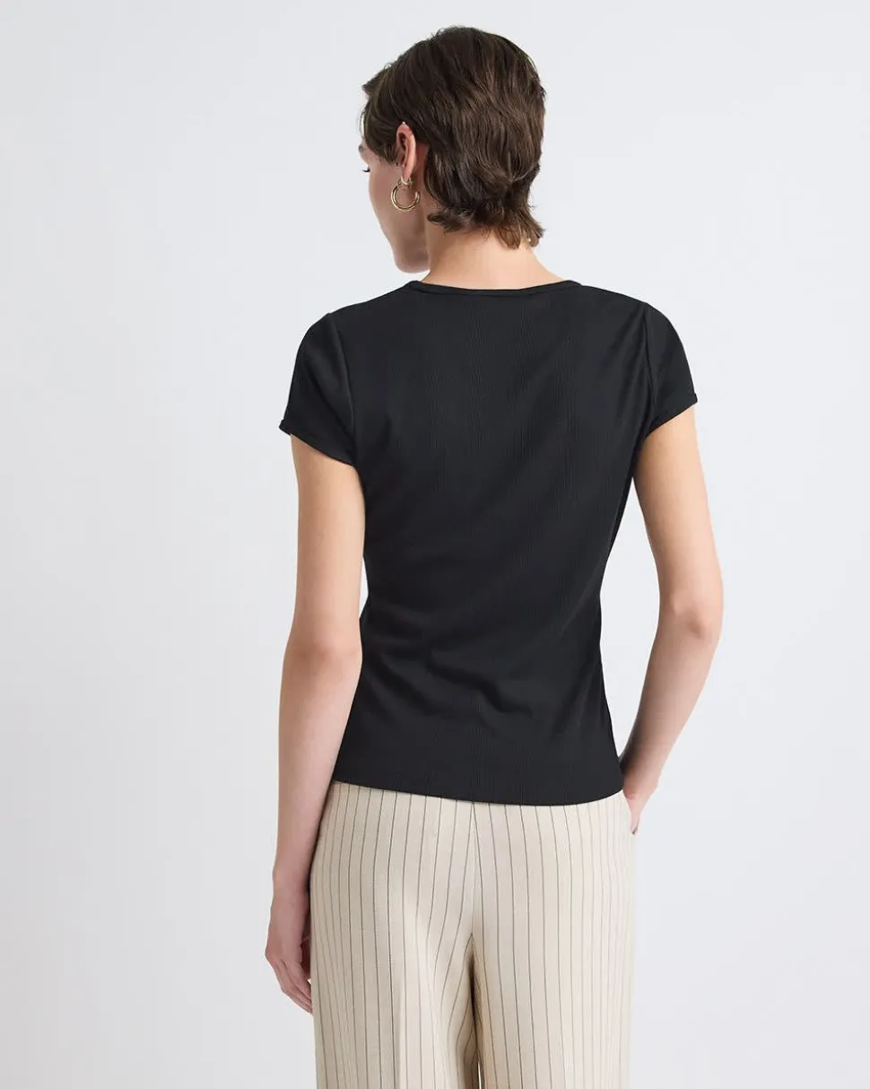 Crew-Neck Ribbed T-Shirt