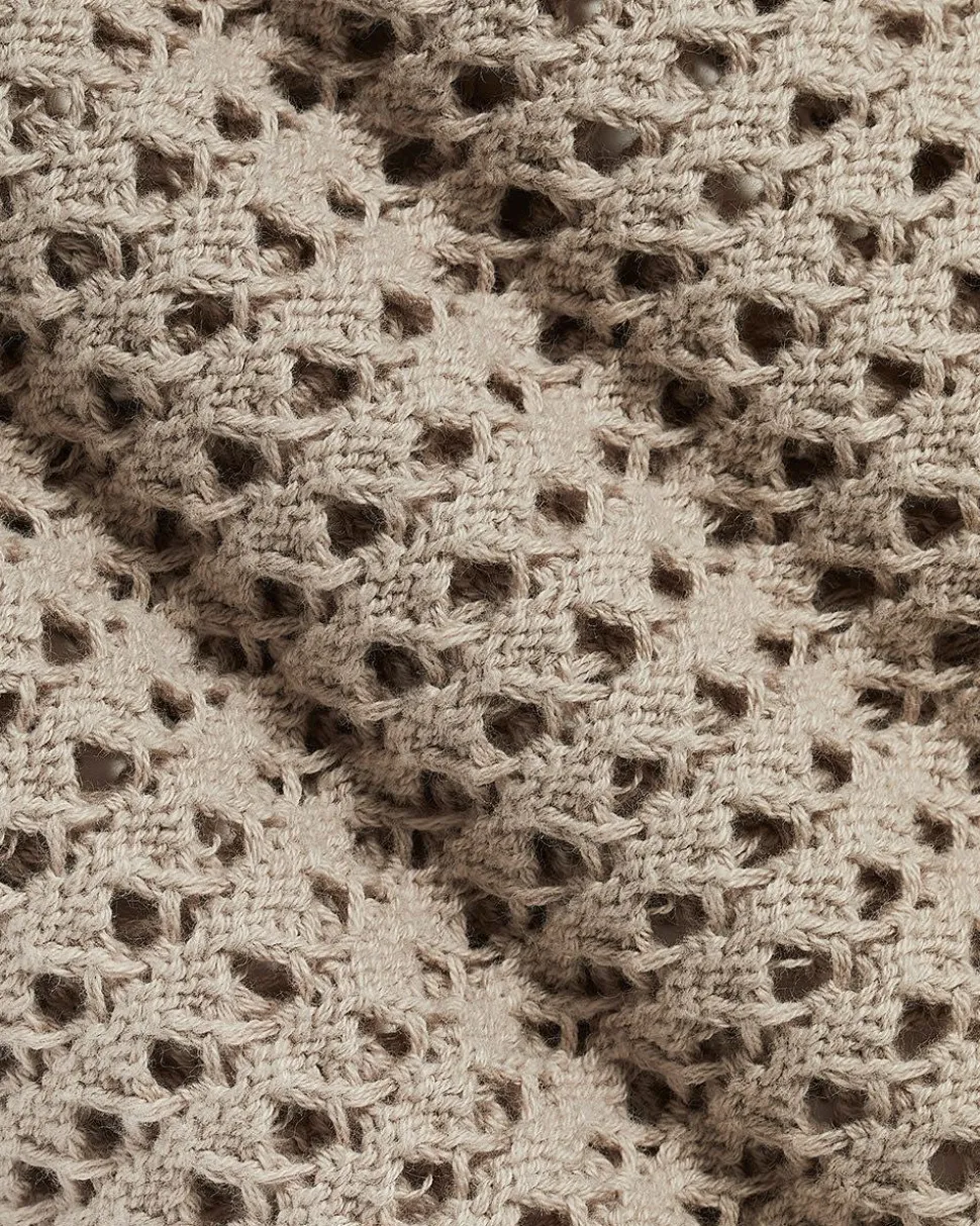 Cropped Cardigan with Funnel Neckline