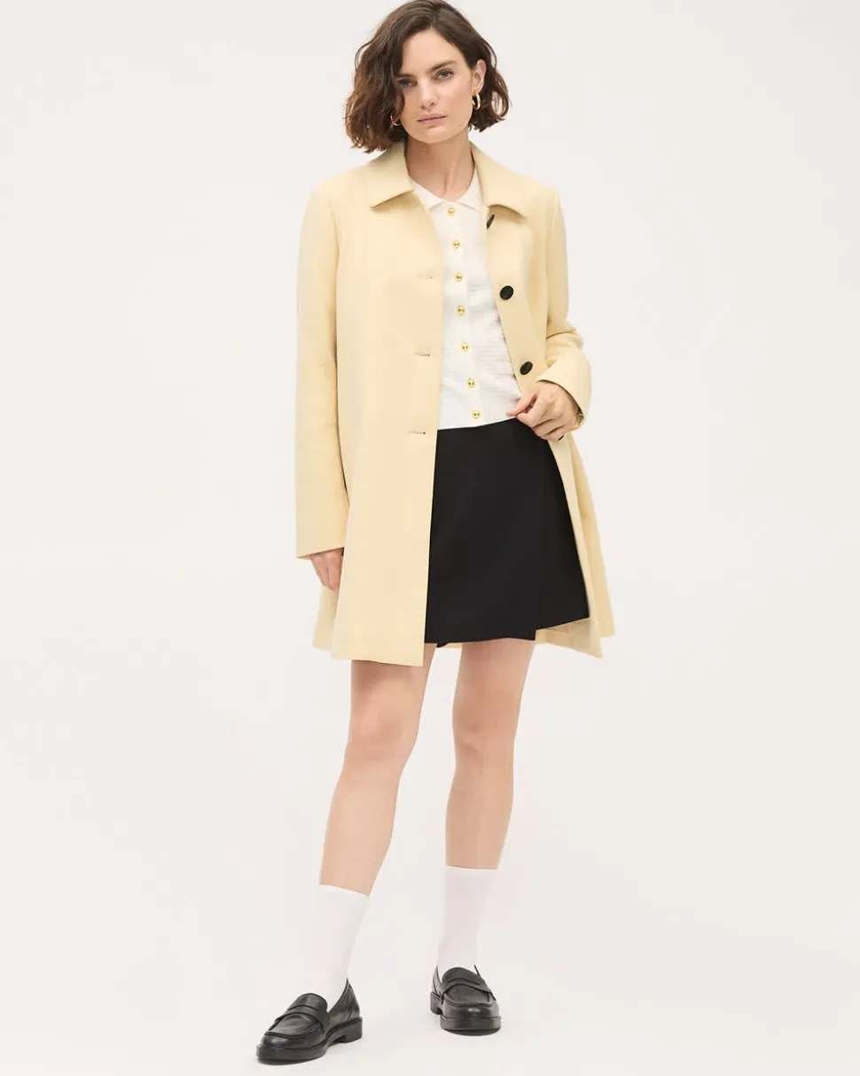 Cropped Cardigan with Shirt Collar