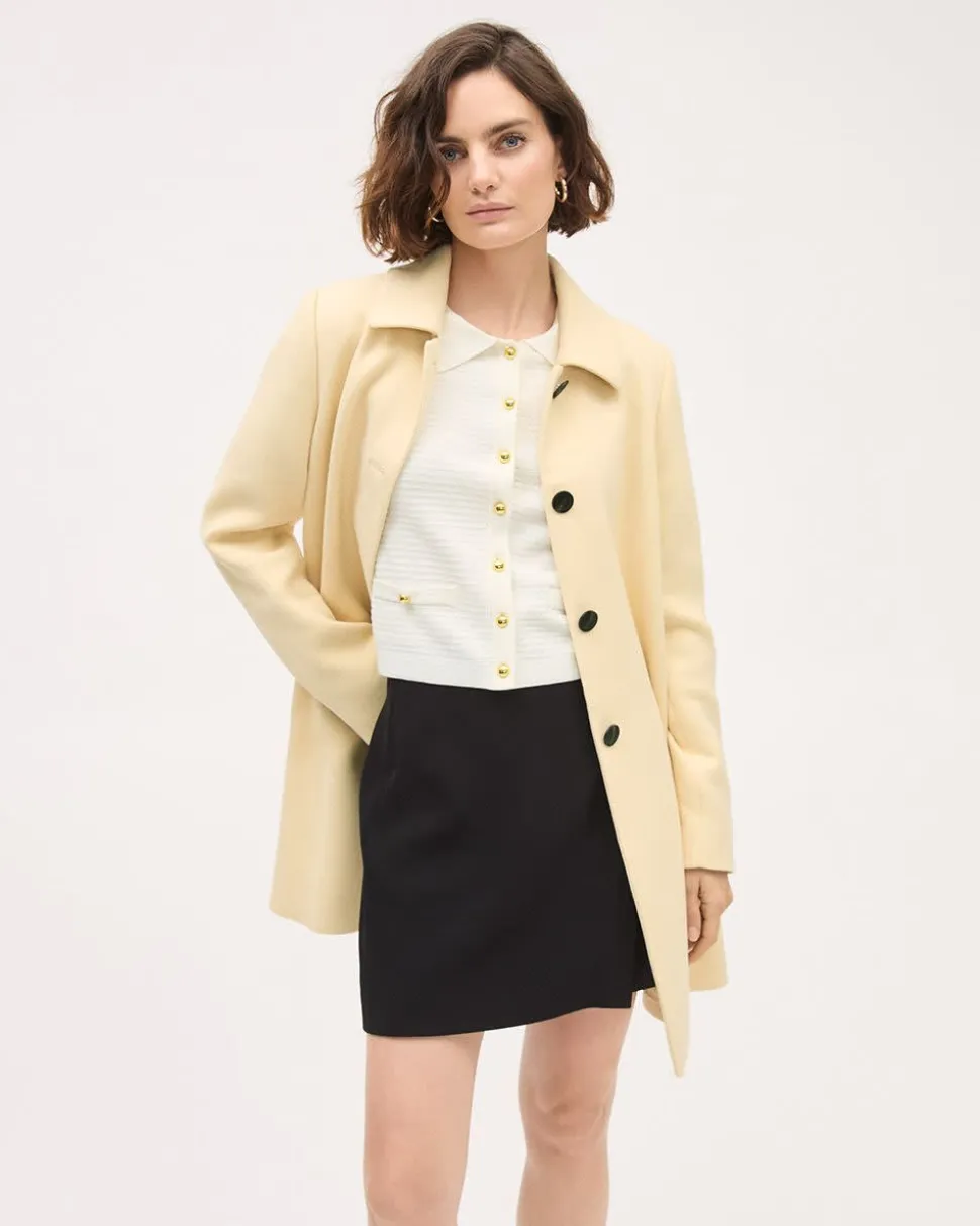 Cropped Cardigan with Shirt Collar
