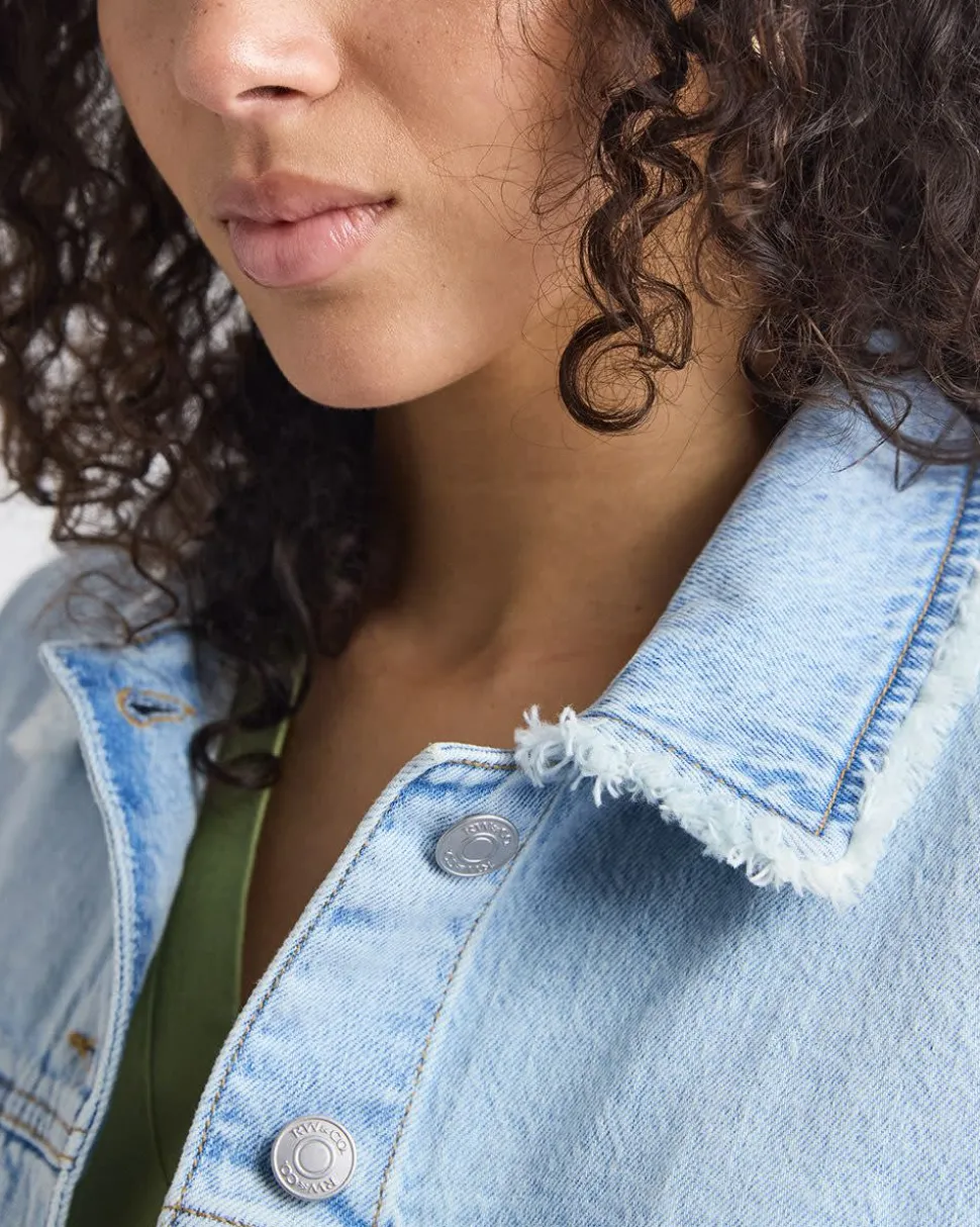 Cropped Oversized Denim Jacket