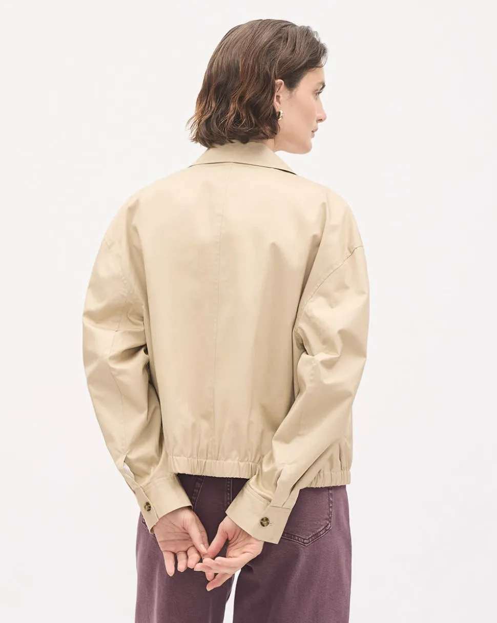 Cropped Twill Bomber Jacket