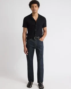 Dark-Wash Straight-Leg Jeans