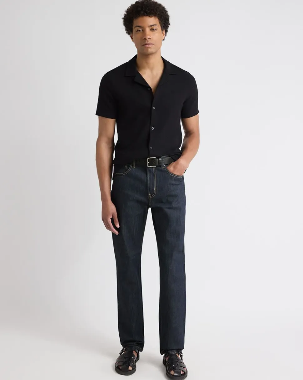 Dark-Wash Straight-Leg Jeans