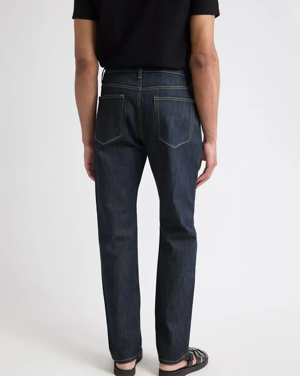 Dark-Wash Straight-Leg Jeans