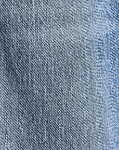 Denim High-Rise Straight Midi Skirt