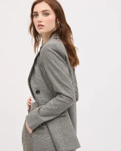 Double-Breasted Open Blazer