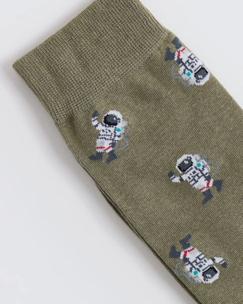 Dress Socks with Astronauts