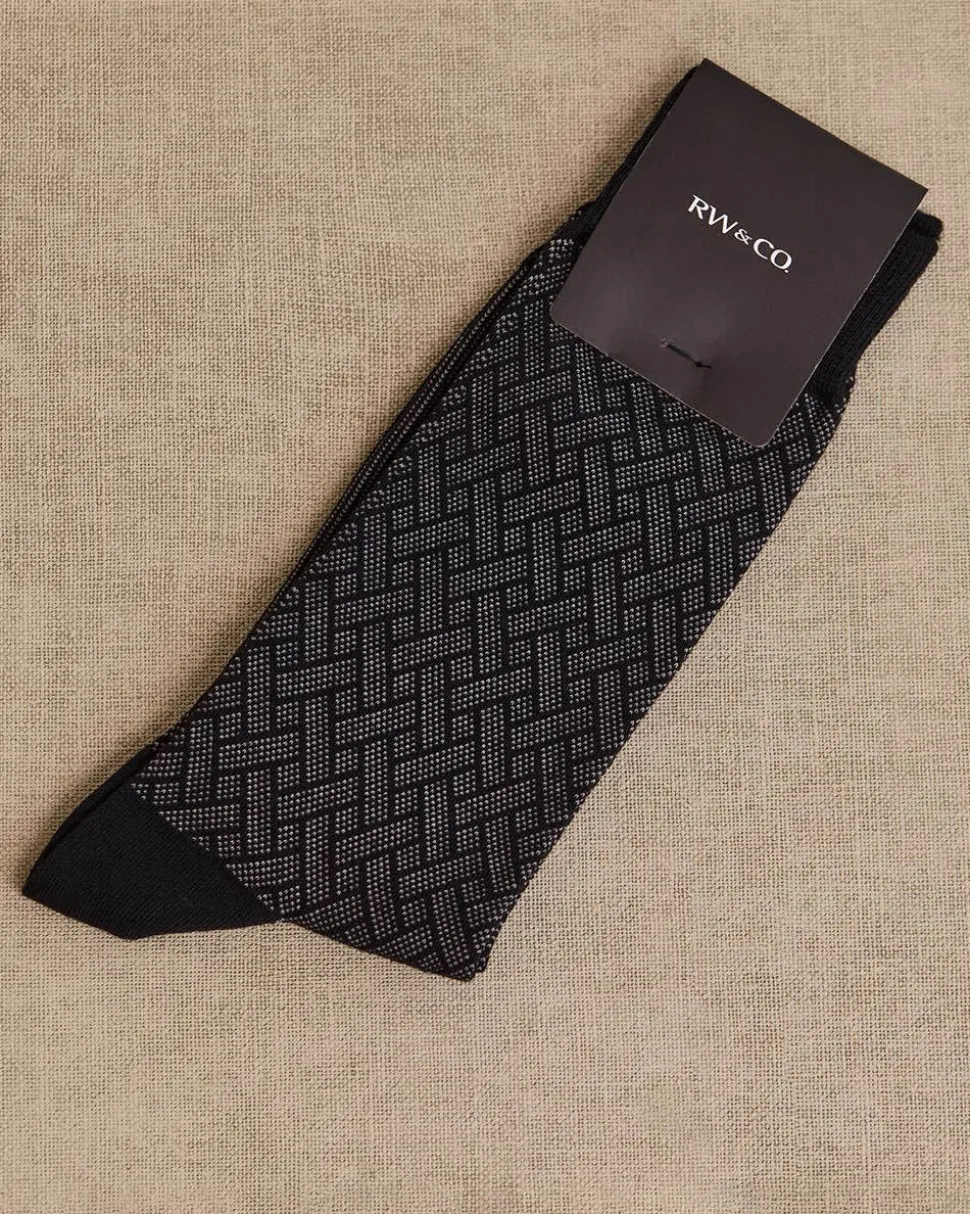 Dress Socks with Geometric Pattern
