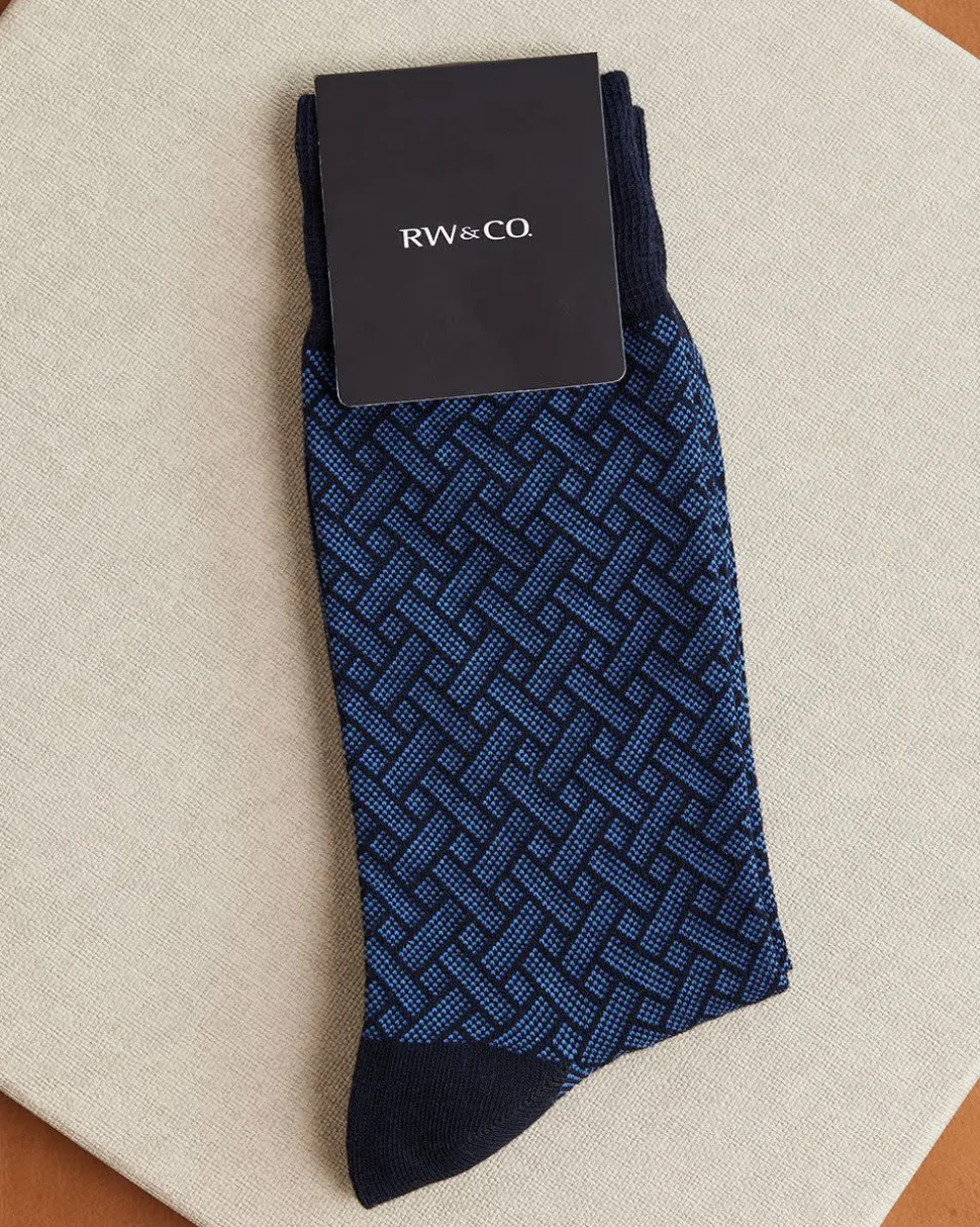 Dress Socks with Geometric Pattern