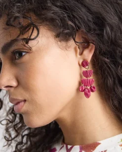Earrings with Raffia Pendants